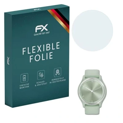 Abbildung von atFoliX Schutzfolie kompatibel mit Garmin Vivomove Sport Folie, ultraklare und flexible FX Displayschutzfolie (3X)