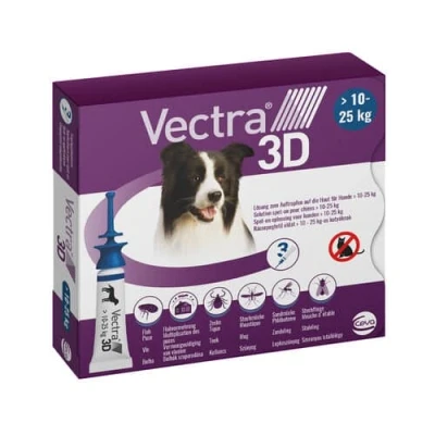 Abbildung von Vectra 3D Hund M 10 25 kg 3 Pipetten
