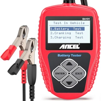 Abbildung von ANCEL BA101 12V KFZ Batterietester, 100 2000 CCA Batterieladungsanalysator für Batterietests, Anlasstests &amp; Ladetests durch, Batterie Lasttester Auto LKW SUV Boots Mehr