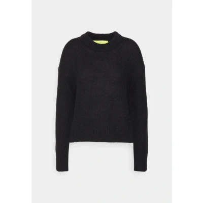 Abbildung von JJXX Jjember Fluffy CREW NECK Strickpullover, Damen, Größe: Large, Black