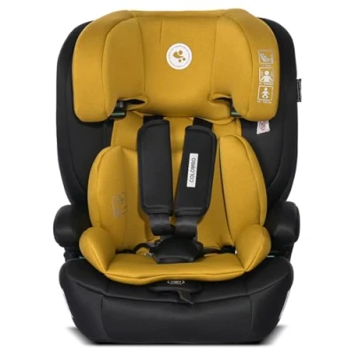 Abbildung von Lorelli Auto Kindersitz Colombo i Size, mitwachsender Autositz für Kinder von 76 150 cm, Babysitz, Autokindersitz, Einstellbare Kopfstütze, 5 Punkt Sicherheitsgurt, gelb