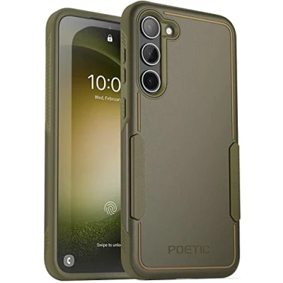 Abbildung von POETIC Neon Serie Hülle, kompatibel mit Galaxy S23 Plus 5G 6,7 Zoll, zweilagig, robust, leicht, dünn, stoßfest, Militärgrün