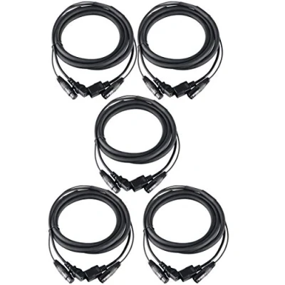 Abbildung von 5er Set Pronomic Stage IECD 2.5 DMX Hybridkabel C/DMX (Kombi Kabel für Stromversorgung und Signal, Länge: 2,5 m) Schwarz