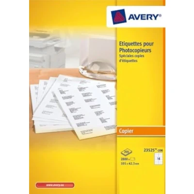 Abbildung von Kopieren Sie Beschriftung Avery 105x42mm 100 Blatt 14 Etiketten pro Weiß