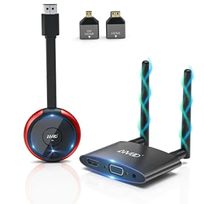 Abbildung von Wireless HDMI 4K/5G, Transmitter and Receiver, 165FT Drahtlos Extender Funkübertragung für VGA&amp;HDMI Dual Screen Cast von Laptop/PC/Kamera zu HDTV/Beamer/Monitor, Unterstützt YouTube