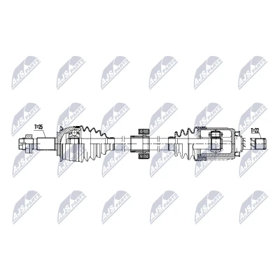 Abbildung von NTY NPW DW 059 Antriebswelle Vorderachse rechts 925mm