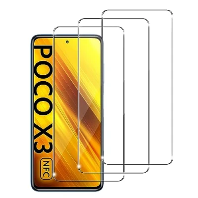Abbildung von [3 Stück Schutzfolie Kompatibel mit Xiaomi Poco X3 NFC Panzerglasfolie, Anti Kratz, 9H Härte, Ultra Klar Schutzglas, Blasenfrei Folie, Fall Transparent Panzerglasfolie