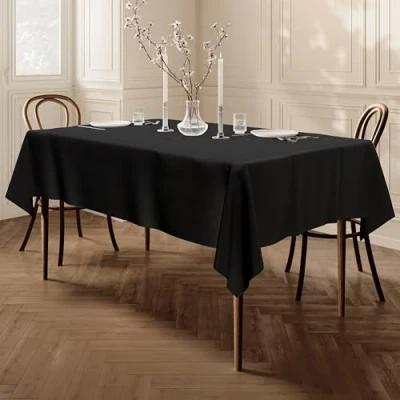 Abbildung von Qualitäts Tischdecke Textil Eckig 140 x 240 cm, Farbe wählbar Schwarz