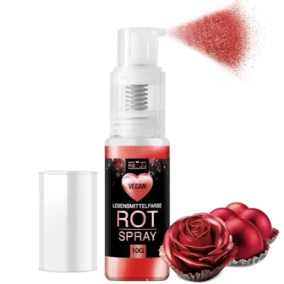 Abbildung von Essbares Glitzer Spray Rot 10g, Glitzerpulver essbar rot, vegan und E171 frei, essbarer für Getränke &amp; Lebensmittel