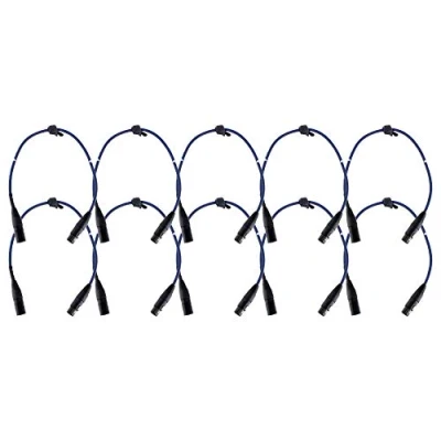 Abbildung von 10er Set Pronomic Stage DMX3 0,5 DMX Kabel Meter (zur Verkabelung von Lichteffekten, Goldkontakte, Mantelfarbe: Blau, XLR Male zu Female)