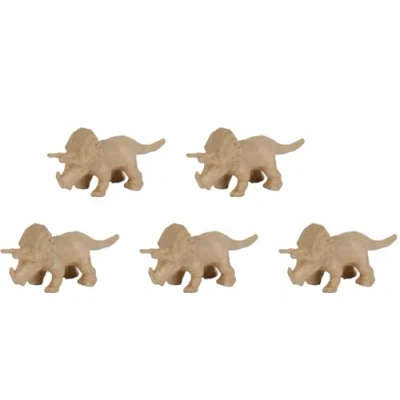 Abbildung von Décopatch AP155Opack Ein Set mit 5 Halterungen aus braunem Papier, 19 x 6 9 cm, Triceratops