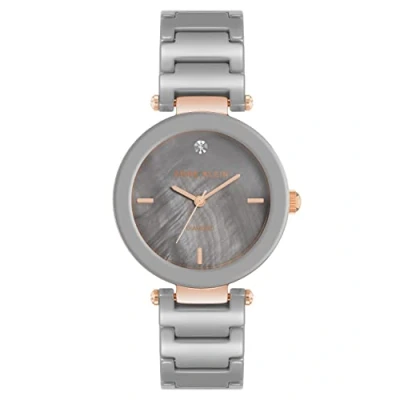 Abbildung von Anne Klein Women&#039;s Genuine Diamond Dial Ceramic Bracelet Watch Taupe/Rose Gold