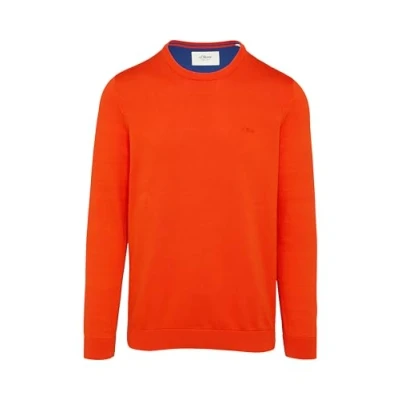 Abbildung von s.Oliver Logostickerei Strickpullover, Herren, Größe: XXL, Hellorange