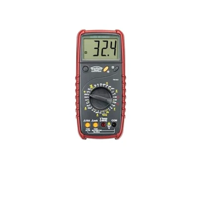 Abbildung von Testboy 313 Digital Multimeter (automatischer Messbereichsschutz, großes LCD mit Hintergrundbeleuchtung, Temperaturmessung, CAT III 600 V, ABS Kunststoffgehäuse), Rot/Schwarz