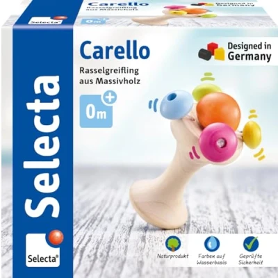 Abbildung von Selecta 61061 Carello, Stielgreifling aus Holz, 12 cm, mehrfarbig