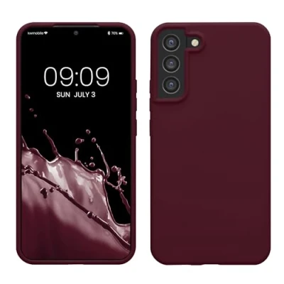 Abbildung von kwmobile Hülle kompatibel mit Samsung Galaxy S22 Plus Silikon Handy Case Handyhülle weiche Oberfläche kabelloses Laden Bordeaux Violett