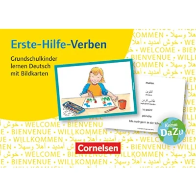 Abbildung von Deutsch lernen mit Fotokarten Grundschule: Erste Hilfe Verben 100 Bildkarten