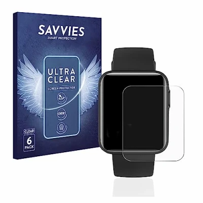 Abbildung von Savvies 6 Stück Schutzfolie für Xiaomi Mi Watch Lite Displayschutz Folie Ultra Transparent