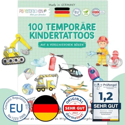 Abbildung von PAPIERDRACHEN Kindertattoo 100 Kindertattoos zum Aufkleben