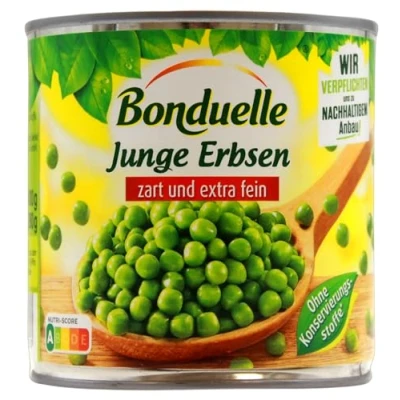 Abbildung von Bonduelle junge Erbsen zart und extra fein, 12er Pack (12 x 280g)