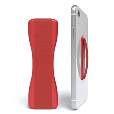 Abbildung von EAZY CASE Premium Smartphone Finger Halterung Selbstklebender Handy Griff, Smartphonehalter, Selfie Handyhalter, Fingerhalterung auch geeignet für e Reader und kleine Tablets, Rot