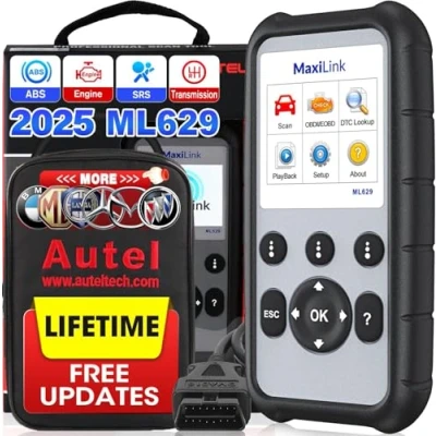 Abbildung von Autel MaxiLink ML629 OBD2 Automobilscanner, 2024 Neuestes Modell, Aktualisiert von AL619, ML619, Auto Codeleser, Motor Prüfen, ABS, SRS Getriebe, Diagnose Scan Tool mit Automatischer Fahrgestellnummer