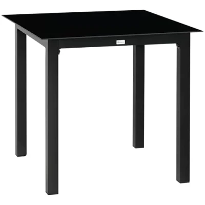 Abbildung von Outsunny Gartentisch Quadratischer Esstisch für Garten, Balkontisch 4 Personen (Terrassentisch, 1 St., Balkontisch), Alu, Schwarz, 80 x 74 cm