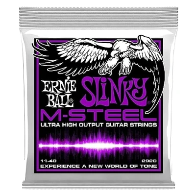 Abbildung von Ernie Ball Power Slinky M Steel E Gitarrensaiten, Stärke 11 48