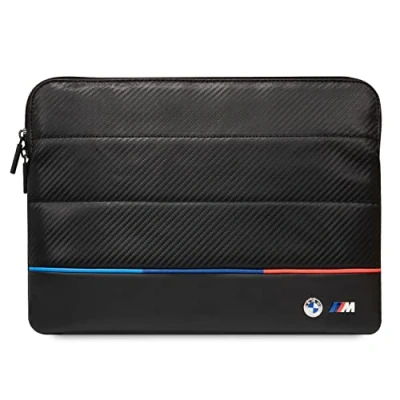 Abbildung von CG Mobile BMW Carbon PU Hülle mit kontrastierender dreifarbiger Schutztasche 14 Zoll kompatibel MacBook Intel® UHD Grafik/Windows/HP/Value Top Load Tasche/Arbeit, Schule usw.