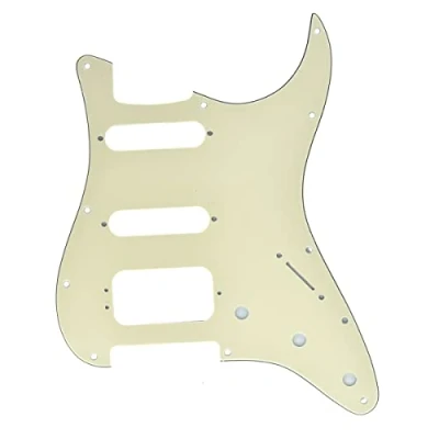Abbildung von Dopro Northwest Guitars Pickguard für Stratocaster, 11 Löcher, HSS, 3 lagig, American Fender cremefarben