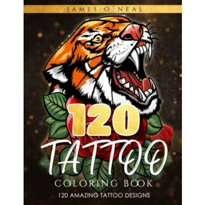 Abbildung von Tattoo Coloring Book For Adults: A Adult Relaxation With 120 Amazing Modern Designs Such As Sugar Skulls, Guns, Roses and More!
