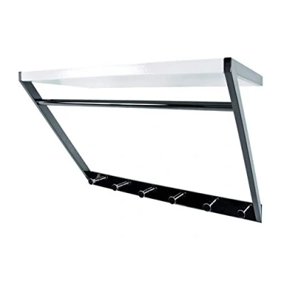 Abbildung von HAKU Möbel Wandgarderobe Chrom dunkel, weiß, MDF, Metall Maße: B 60 cm x H 40 T 29 cm, Style: Modern