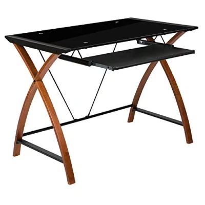 Abbildung von Flash Furniture Glas Computertische, 90 cm B x 60 T 75 H, Schwarz