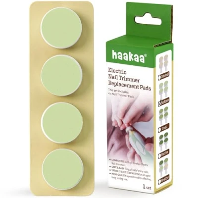 Abbildung von haakaa Elektrische Nagelschneider Ersatzpads Baby Köpfe für Standard Nagelfeile, Geeignet 3 6 Monate, Seafoam