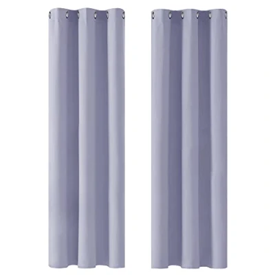 Abbildung von Deconovo Thermo Verdunkelungsvorhänge, 107 x 214 cm, modernes Design mit Ösen, für Wohnzimmer, Schlafzimmer, Lavendel, 2 Stück