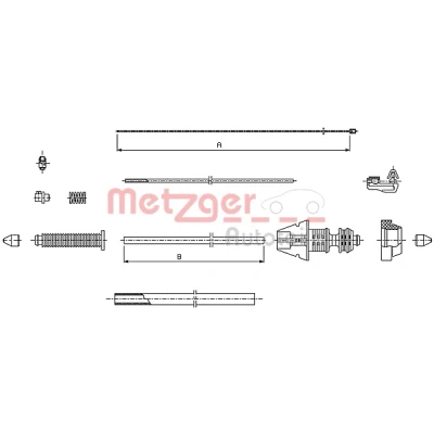 Abbildung von METZGER 493.1 Bowdenzug COFLE FIAT: Scudo I Kastenwagen, Kombi