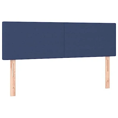 Abbildung von vidaXL Kopfteil 2 STK., Bettkopfteil mit Holzbeinen, Höhenverstellbar Polsterkopfteil für Bett, Betthaupt Bettzubehör Schlafzimmer, Blau 72x5x78/88 cm Stoff