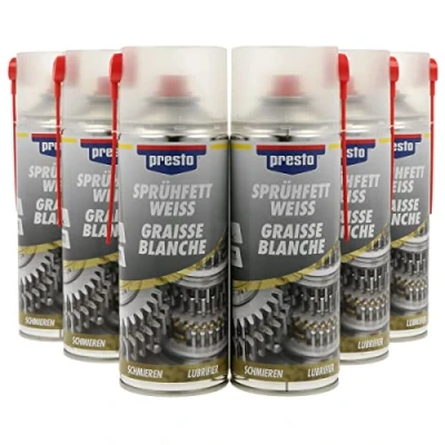 Abbildung von presto 100012 SET Sprühfett weiß 6 x 400 ml