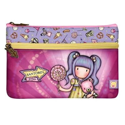 Abbildung von Santoro 1128GJ02 Gorjuss Fairground Federmäppchen, flach, 23,4 x 15,5 1,5 cm, Rose