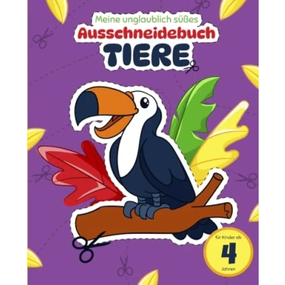 Abbildung von Mein unglaublich süßes Ausschneidebuch Tiere für Kinder mit 60 niedlichen Tiermotiven zum Ausschneiden und Ausmalen: Perfekt ... ab 4 Jahren.