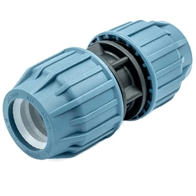 Abbildung von Polypropylen Gerade Kupplung für PE Rohr 20 mm Klemmverbinder Trinkwasser Kupplung, 16 Bar, Zert. DVGW/KIWA/WRAS