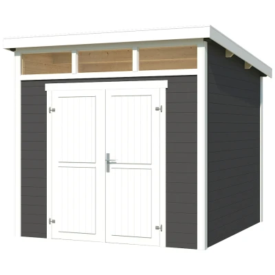 Abbildung von LASITA MAJA Gartenhaus &quot;Kibo 3&quot;, Blochbohlenhaus 28mm, Fundamentmass 2500x2500, Carbongrau