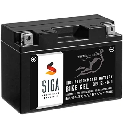 Abbildung von SIGA Gel Motorradbatterie 12V 9Ah 190A/EN Batterie YT9B 4 GEL12 9B GT9B BS 50801