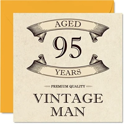 Abbildung von Geburtstagskarte zum 95. Geburtstag für Männer im Alter von 95 Jahren lustige Opa, Vater, Ehemann, Onkel, Bruder, Großvater, 145 mm x Grußkarten,