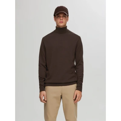 Abbildung von Selected Homme Slhberg ROLL NECK B NOOS Strickpullover, Herren, Größe: Small, Chocolate torte