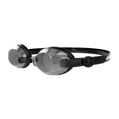 Abbildung von Speedo Unisex Erwachsene Jet Mirror Schwimmbrille, Schwarz/Weiß/Chrom, Einheitsgröße