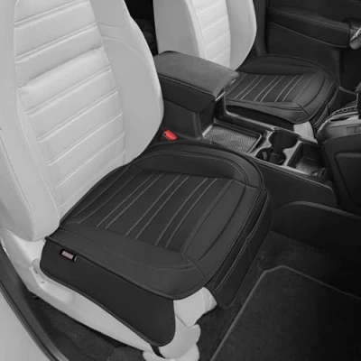 Abbildung von Motor Trend Sitzbezüge für PKW, LKW, SUV, Kunstleder, 2er Pack, schwarz, gepolstert, mit Aufbewahrungstaschen, Premium Autositzbezug den Innenraum