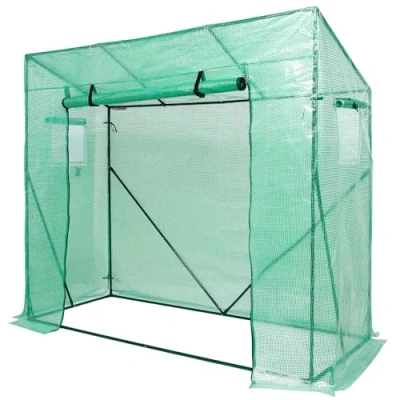 Abbildung von Yorbay Foliengewächshaus Gewächshaus Folien Treibhaus Tomatenhaus 200 x 80 173/143cm (LxBxH), mit Gitternetzfolie für Garten zur Aufzucht, Schrägdach
