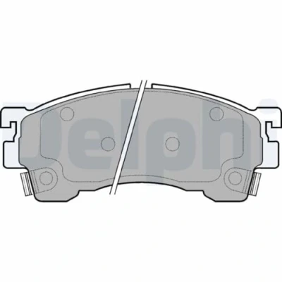 Abbildung von DELPHI LP801 Bremsbelagsatz mit akustischer Verschleißwarnung Anti Quietsch Blech ohne Zubehör MAZDA: 626 V Hatchback, Limousine, 323 F 6