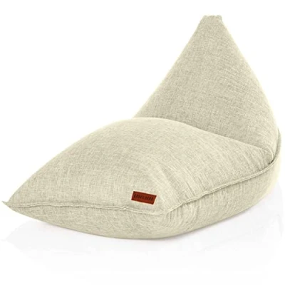 Abbildung von Green Bean Sitzsack Triangle (Indoor XXL 150x100x100cm mit EPS Perlen Füllung , Kuschelig Weich Waschbar), Bodenkissen Liegekissen Sitzkissen Chillkissen